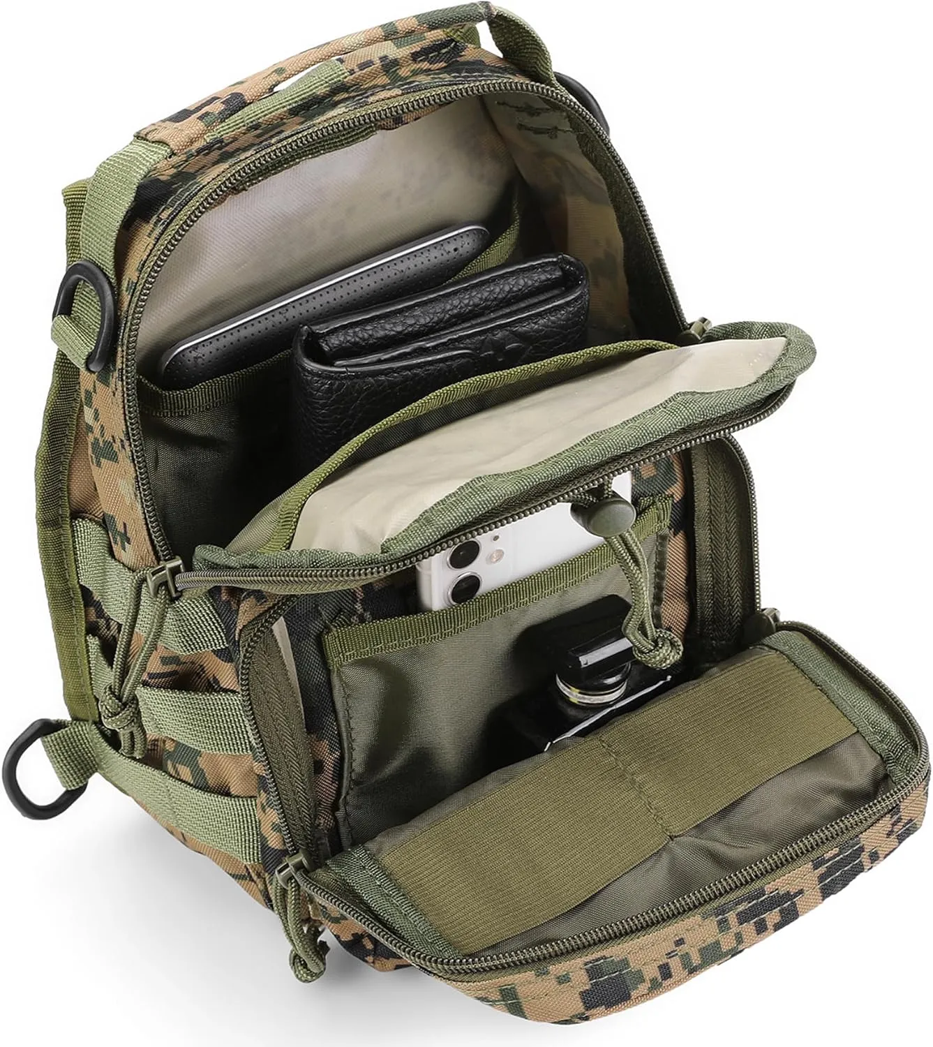HOW'ON Hunting Backpack Waterproof Sling Shoulder Bag Small Carry Pouch Digital Jungle Camo