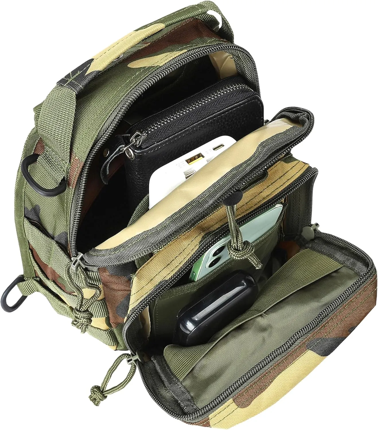 HOW'ON Hunting Backpack Waterproof Sling Shoulder Bag Small Carry Pouch Jungle Camo