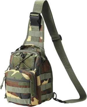 HOW'ON Hunting Backpack Waterproof Sling Shoulder Bag Small Carry Pouch Jungle Camo