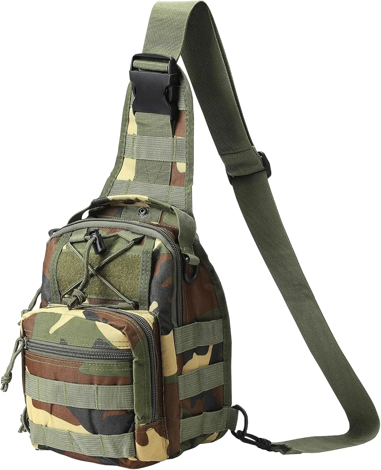 HOW'ON Hunting Backpack Waterproof Sling Shoulder Bag Small Carry Pouch Jungle Camo