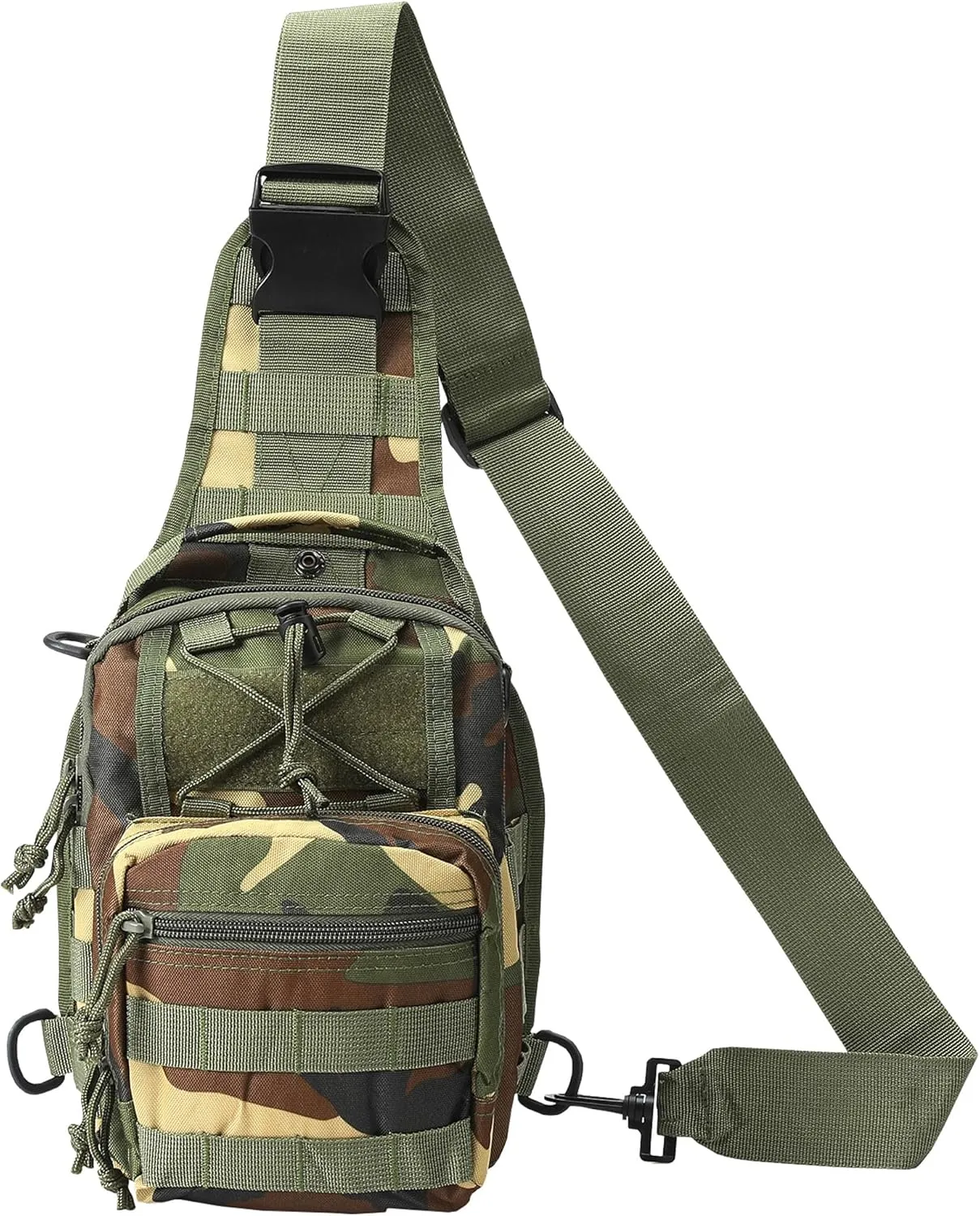 HOW'ON Hunting Backpack Waterproof Sling Shoulder Bag Small Carry Pouch Jungle Camo