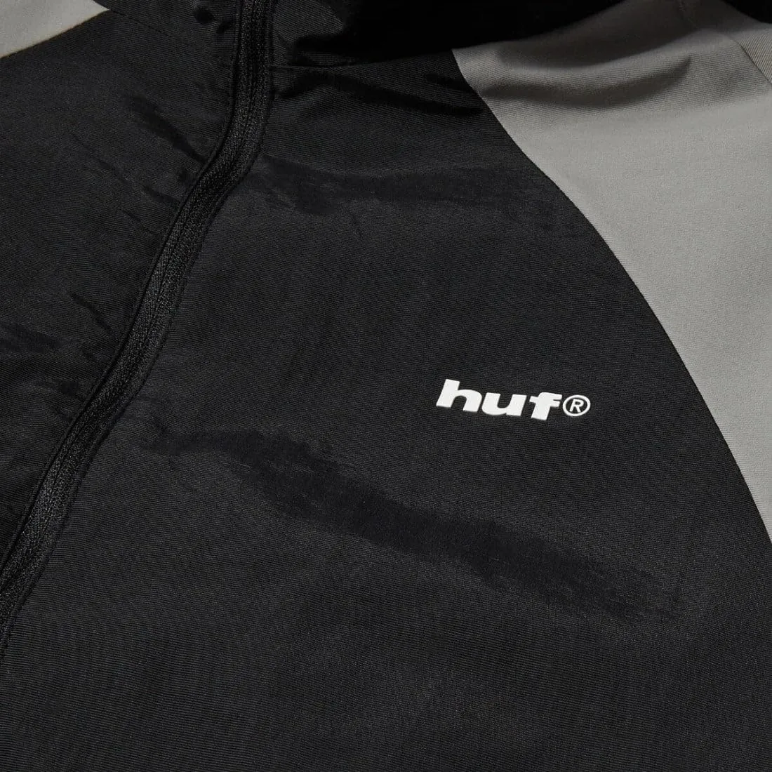 HUF Men's Shell Jacket - Lightweight, Water-Resistent Zip-Up with Hood