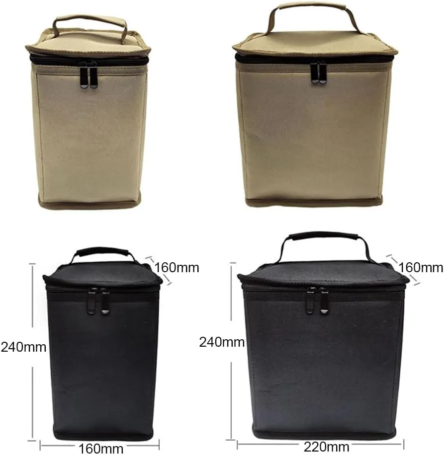 HXBER Camping Gas Tanks Storage Bag Portable Fuel Cylinder ive Case Camp Light Carrying Bag Anti-Collision for Outdoor Cooking Camping Picnic, Small, Brown