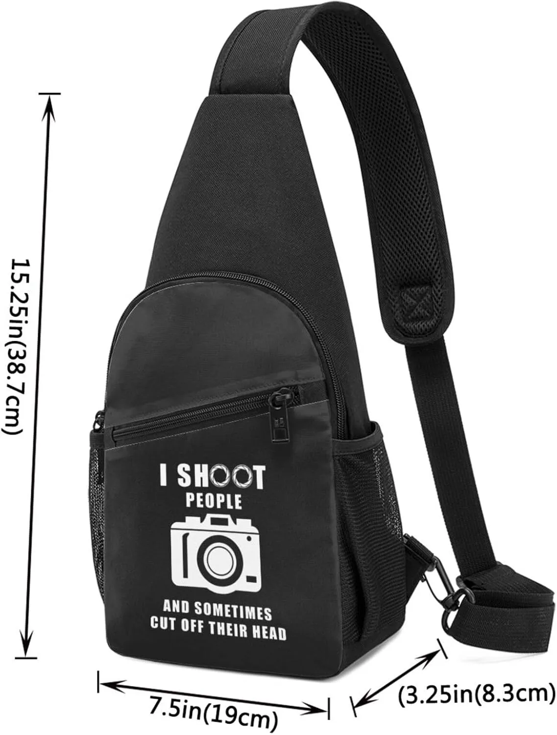 I Shoot People Photographer Unisex Chest Bag Lightweight Crossbody Shoulder Bag Travel Pocket Black