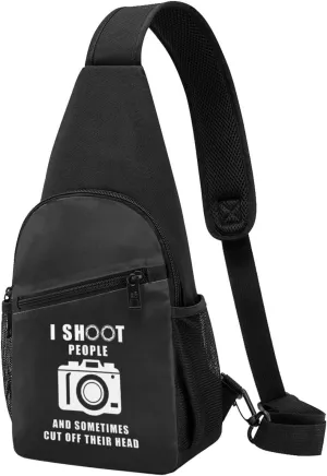 I Shoot People Photographer Unisex Chest Bag Lightweight Crossbody Shoulder Bag Travel Pocket Black
