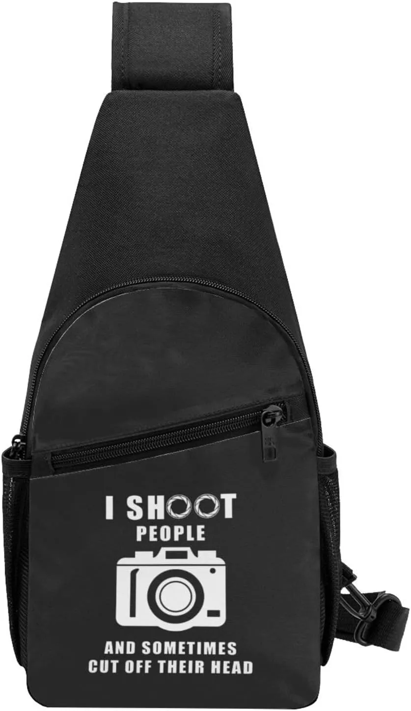 I Shoot People Photographer Unisex Chest Bag Lightweight Crossbody Shoulder Bag Travel Pocket Black