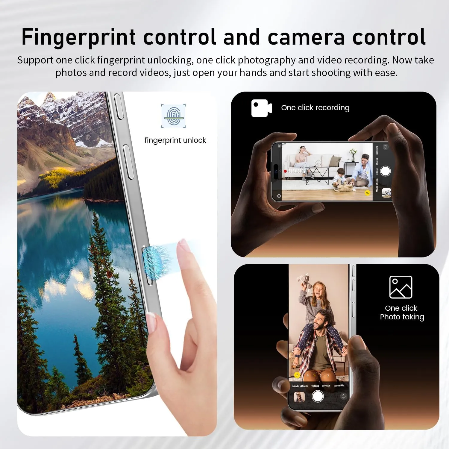 I16 PROMAX Unlocked Phone, 6.99inch Cell Phone with Android 13 12GB 512GB 7000mAh Long Battery Life, HD Screen Smartphone with Dual SIM, Fingerprint Lock, Face ID, Photos 5G Phone (White)