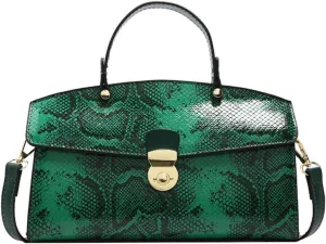 IAMUHI Women's Retro Evening Handbag Snake Pattern Top Handle Satchel Ladies Designer PU Leather Small Tote Crossbody Bag