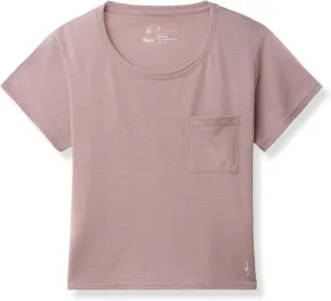 IBEX Merino Wool Paradox Pocket Short Sleeve Tee for Women | Lightweight & Breathable Solid Crew Neck Women's Top