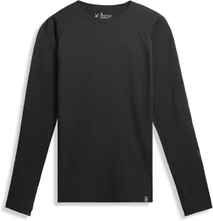 IBEX Woolies Pro Tech Crew for Men | Lightweight Merino Base Layer | Perfect for Cool and Cold Conditions | Black XX-Large