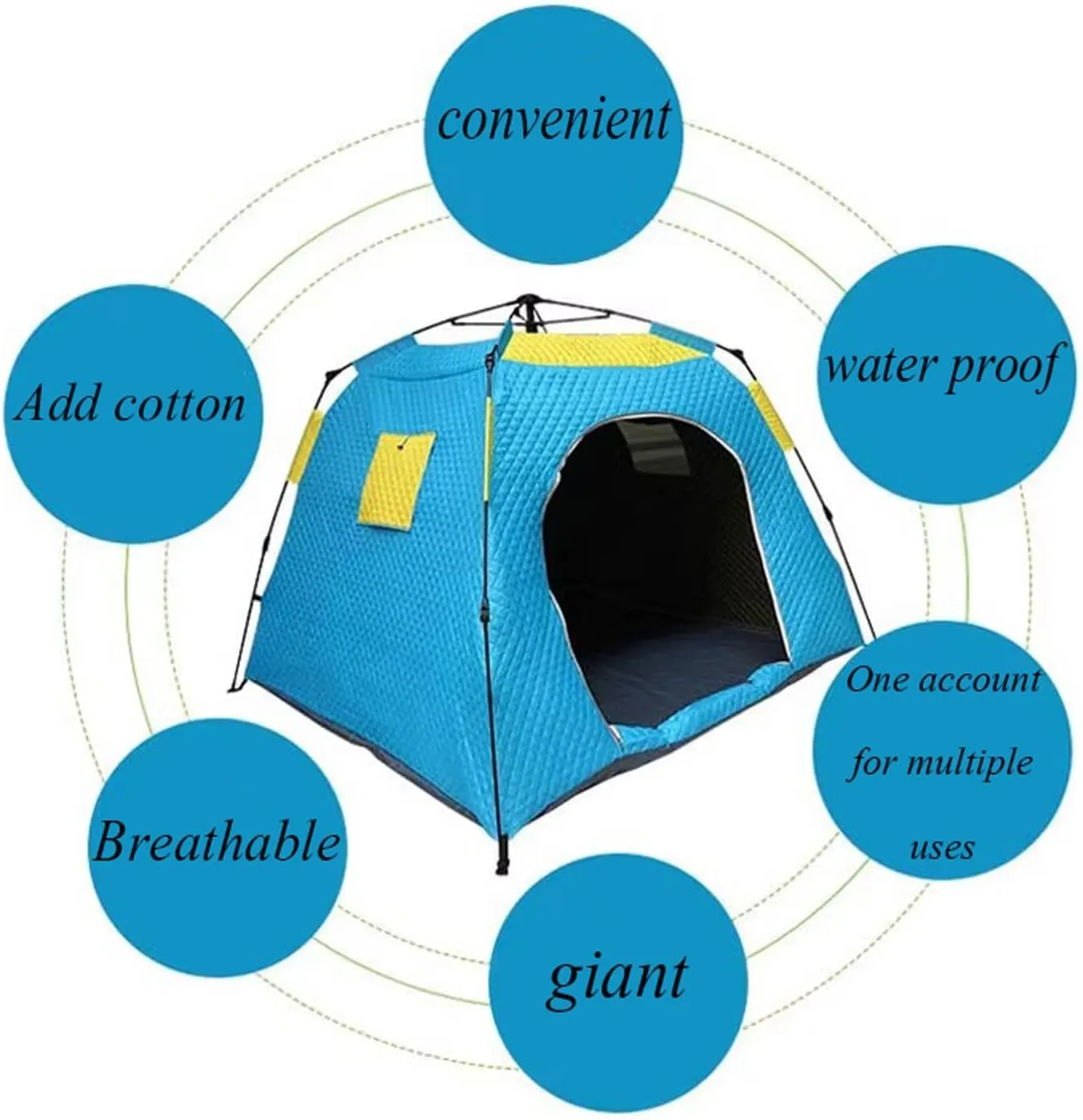ice Fishing Tent ice Fishing shelter Insulated No Need to Set Up Quick-Open Winter Cold-Proof and Warm Ice Fishing Tent, Suitable for 3-4 People(Color:2)