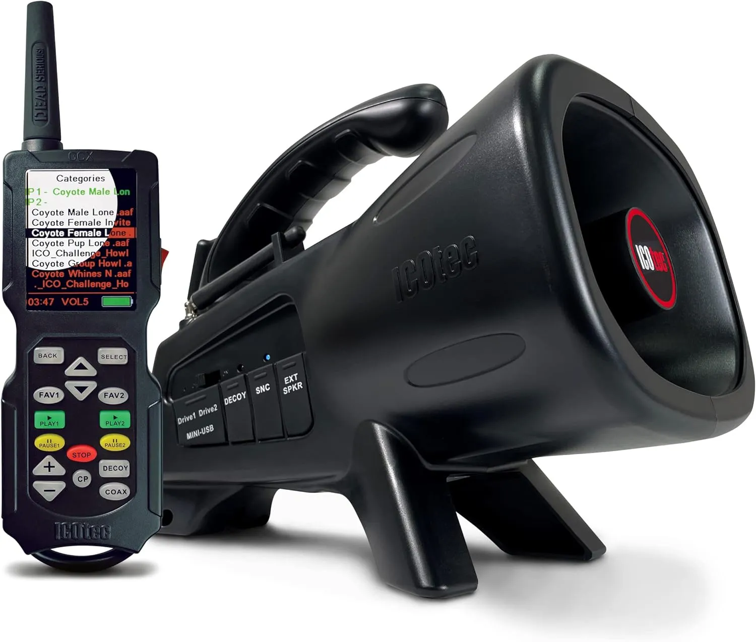 Icotec Night Stalker  Predator & Game Caller | 300 Yard Remote Range | Built for Coyote, Fox, Hog, Crow Hunting