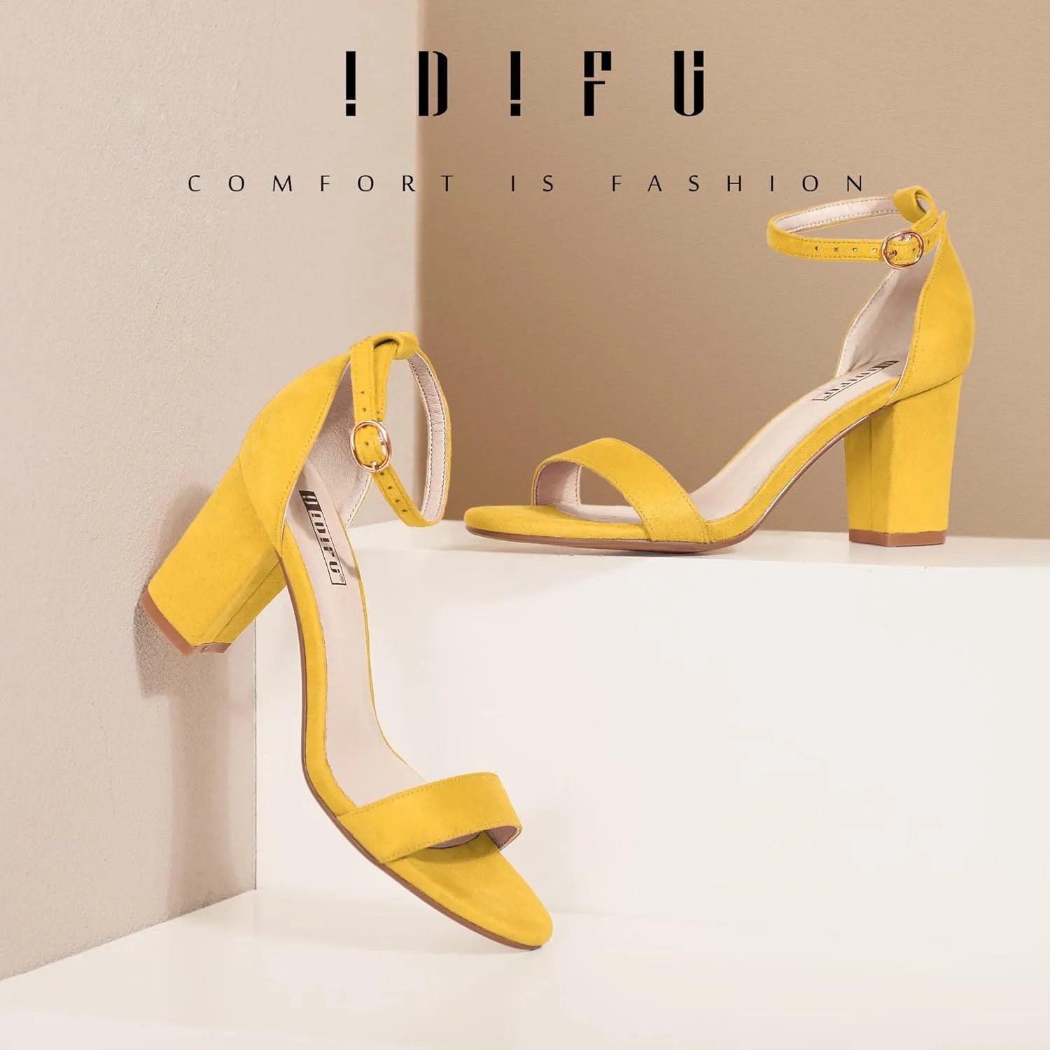 IDIFU Women's 3 Inch Heel Sandals for Women