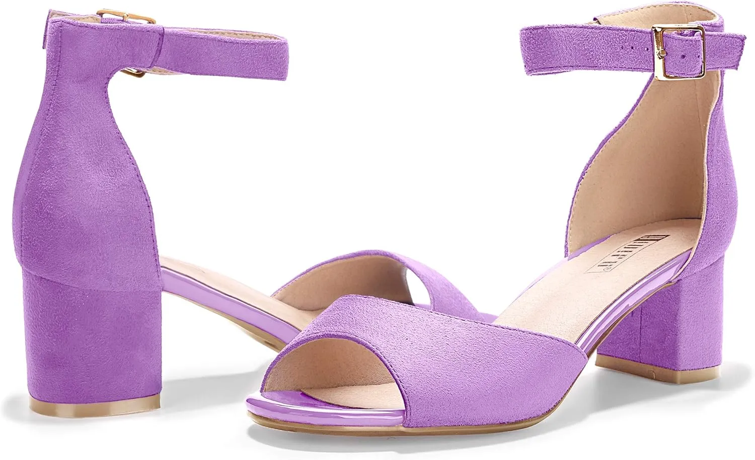 IDIFU Women's Candie Low Block Heels Sandals Peep Toe Chunky Ankle Strap Wedding Dress Shoes