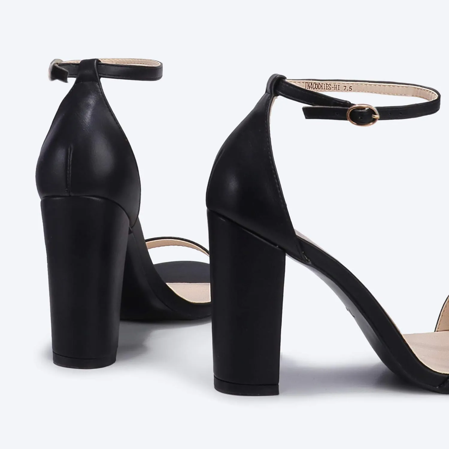 IDIFU Women's IN4 Cookie-HI Chunky High Heel Sandals Open Toe Ankle Strap Wedding Bridal Prom Dress Shoes For Women Bride Bridesmaid