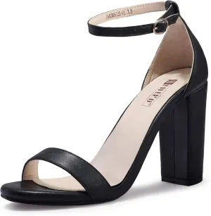 IDIFU Women's IN4 Cookie-HI Chunky High Heel Sandals Open Toe Ankle Strap Wedding Bridal Prom Dress Shoes For Women Bride Bridesmaid