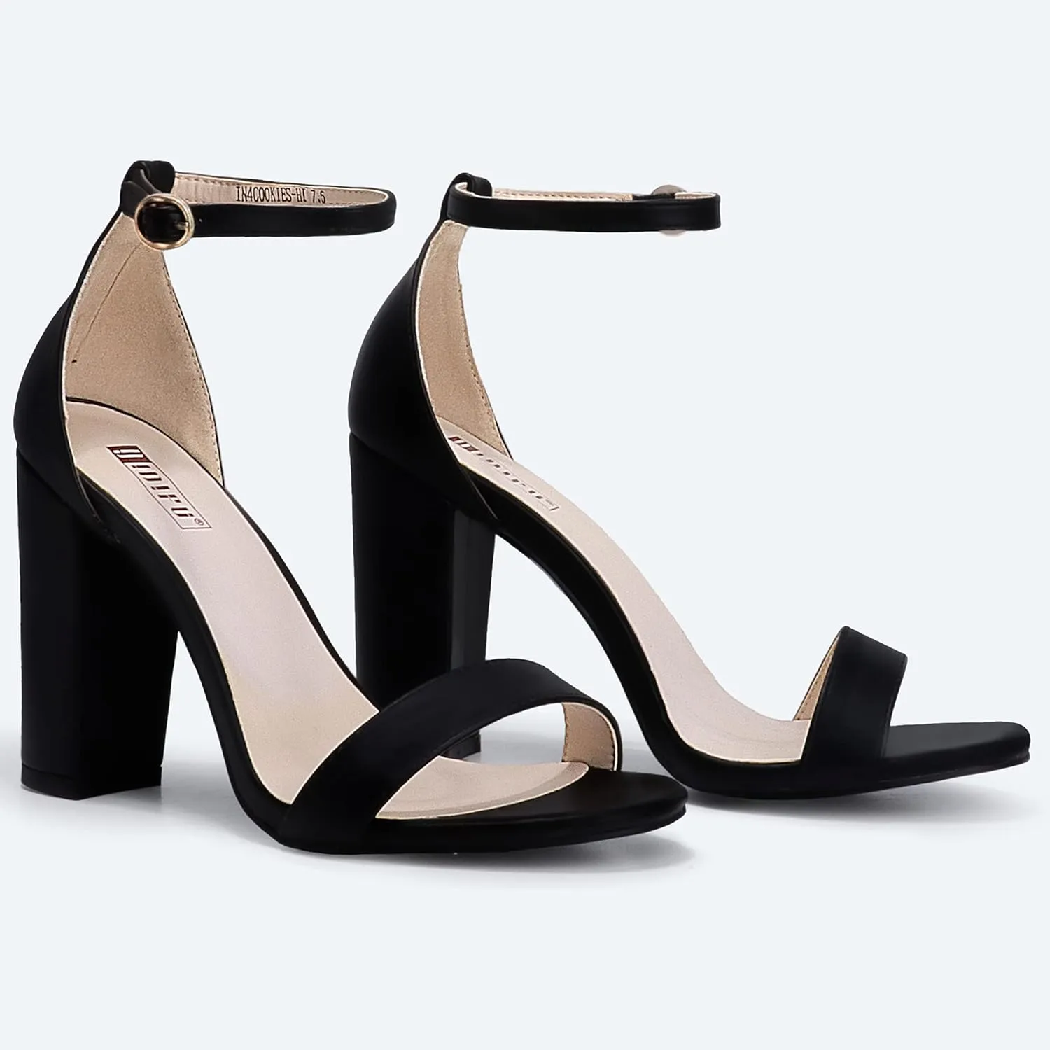 IDIFU Women's IN4 Cookie-HI Chunky High Heel Sandals Open Toe Ankle Strap Wedding Bridal Prom Dress Shoes For Women Bride Bridesmaid