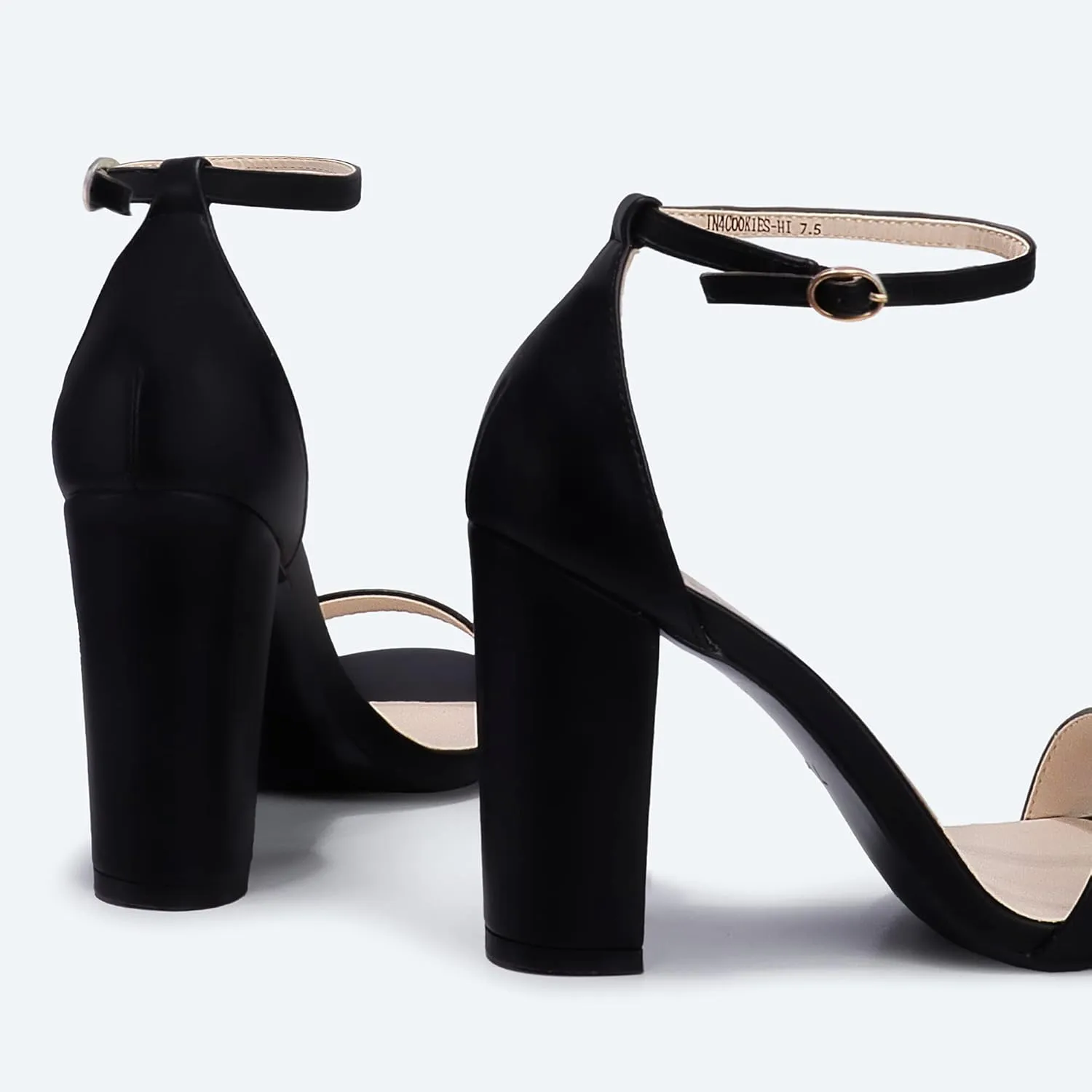 IDIFU Women's IN4 Cookie-HI Chunky High Heel Sandals Open Toe Ankle Strap Wedding Bridal Prom Dress Shoes For Women Bride Bridesmaid