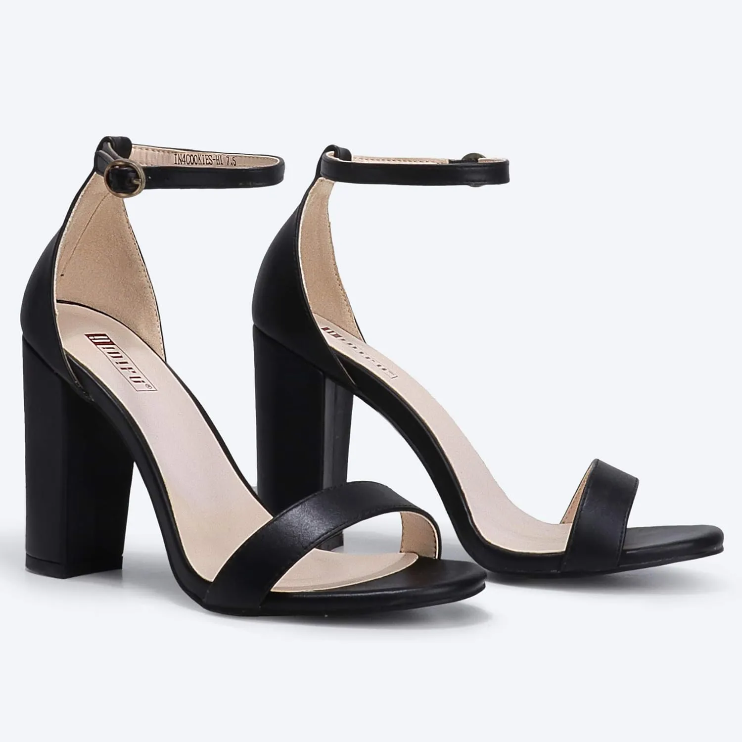 IDIFU Women's IN4 Cookie-HI Chunky High Heel Sandals Open Toe Ankle Strap Wedding Bridal Prom Dress Shoes For Women Bride Bridesmaid
