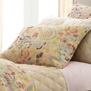 INES Linen Multi Sham, Standard Size, Multi Floral Pattern