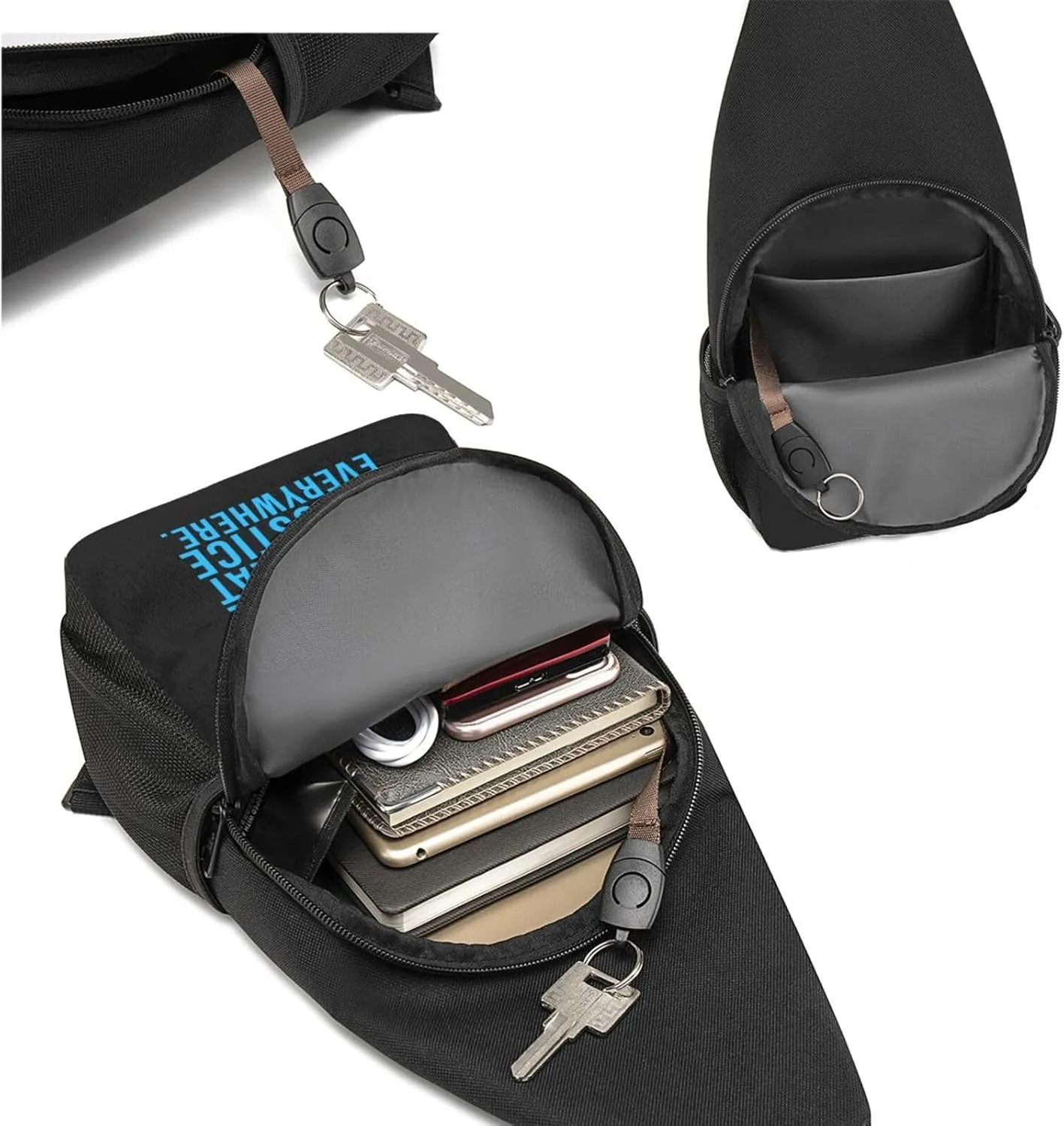 Injustice Anywhere Is A Threat To Justice Everywhere Unisex Chest Bag Lightweight Crossbody Shoulder Bag Travel Pocket