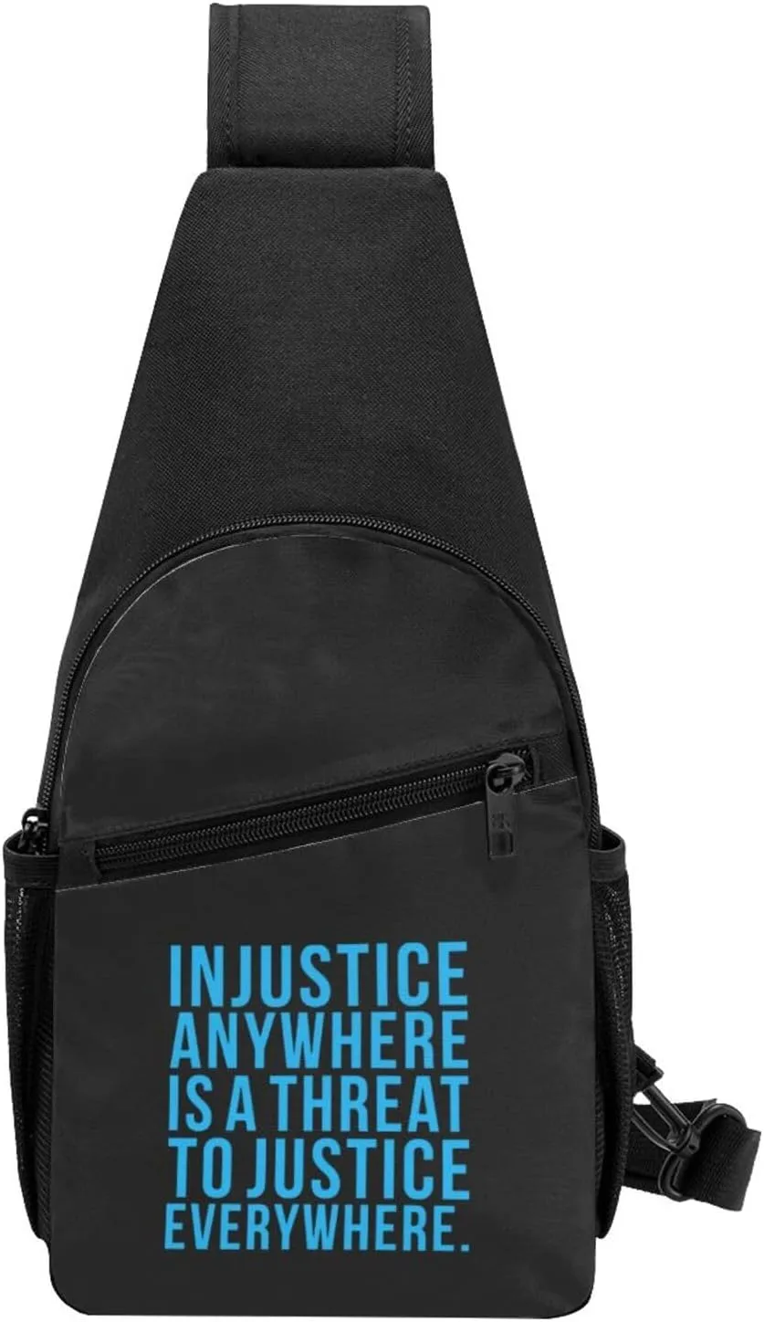 Injustice Anywhere Is A Threat To Justice Everywhere Unisex Chest Bag Lightweight Crossbody Shoulder Bag Travel Pocket
