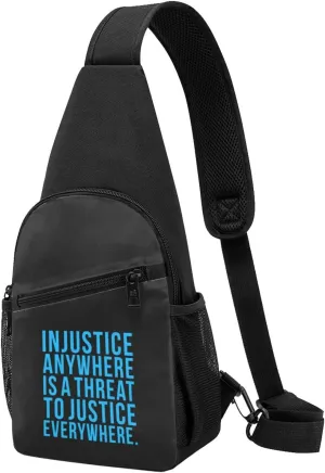 Injustice Anywhere Is A Threat To Justice Everywhere Unisex Chest Bag Lightweight Crossbody Shoulder Bag Travel Pocket