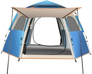 Instant Up Tents for Camping, Outdoor Easy Set Up Automatic Family Travel Tent, Waterproof Oxford Cloth Double Layer Family Tent for Hiking Traveling Backpacking