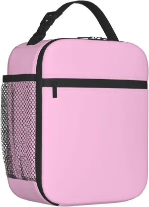 Insulated Light Pink Lunch Box for Women Men Cooler Tote Reusable Light Pink Lunch Bag Container for Work Hiking Travel Picnic
