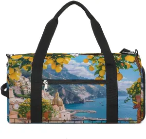 Italy Coast Gym Bag for Men Women Lightweight Duffel Bag Sports Workout Bag for Travel Yoga