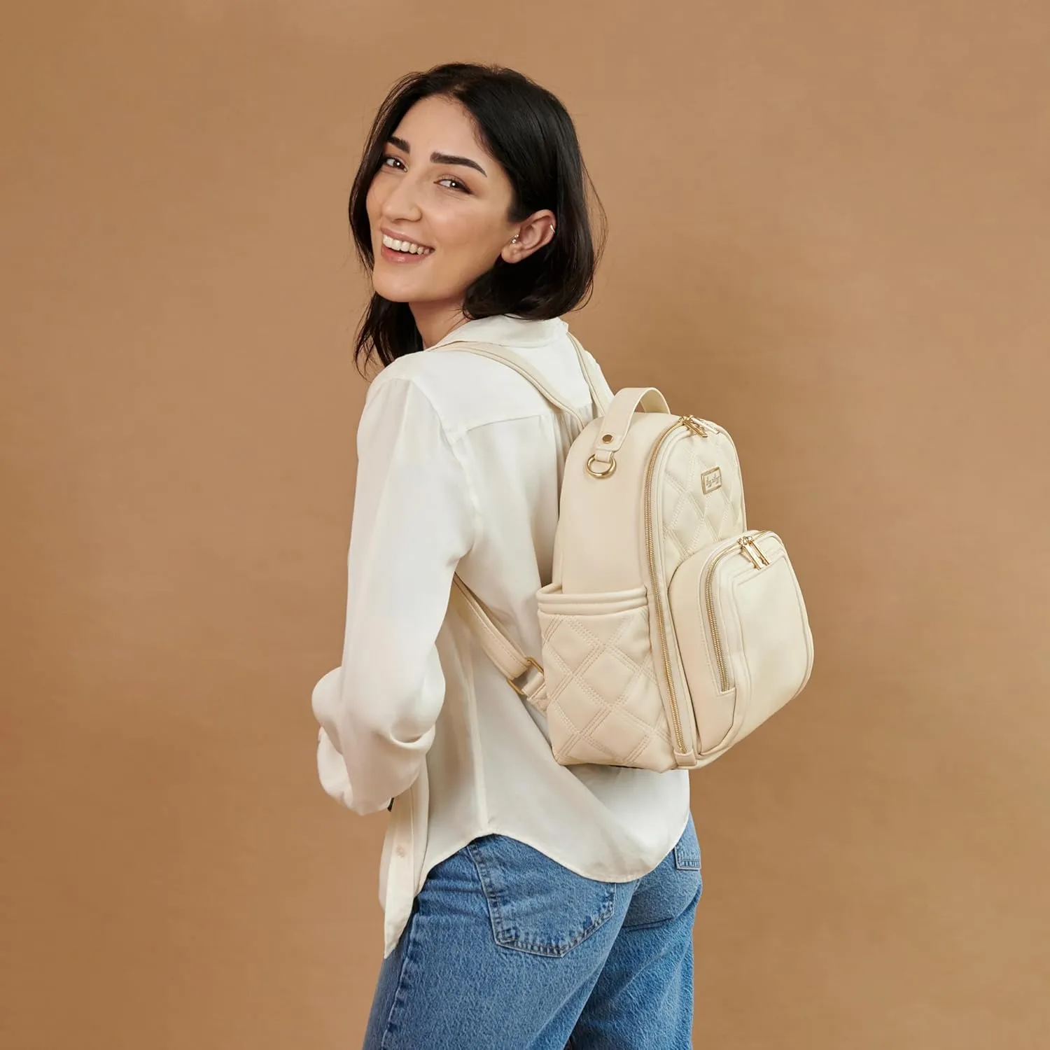 Itzy Ritzy Baby Mini Plus Diaper Bag, Milk & Honey