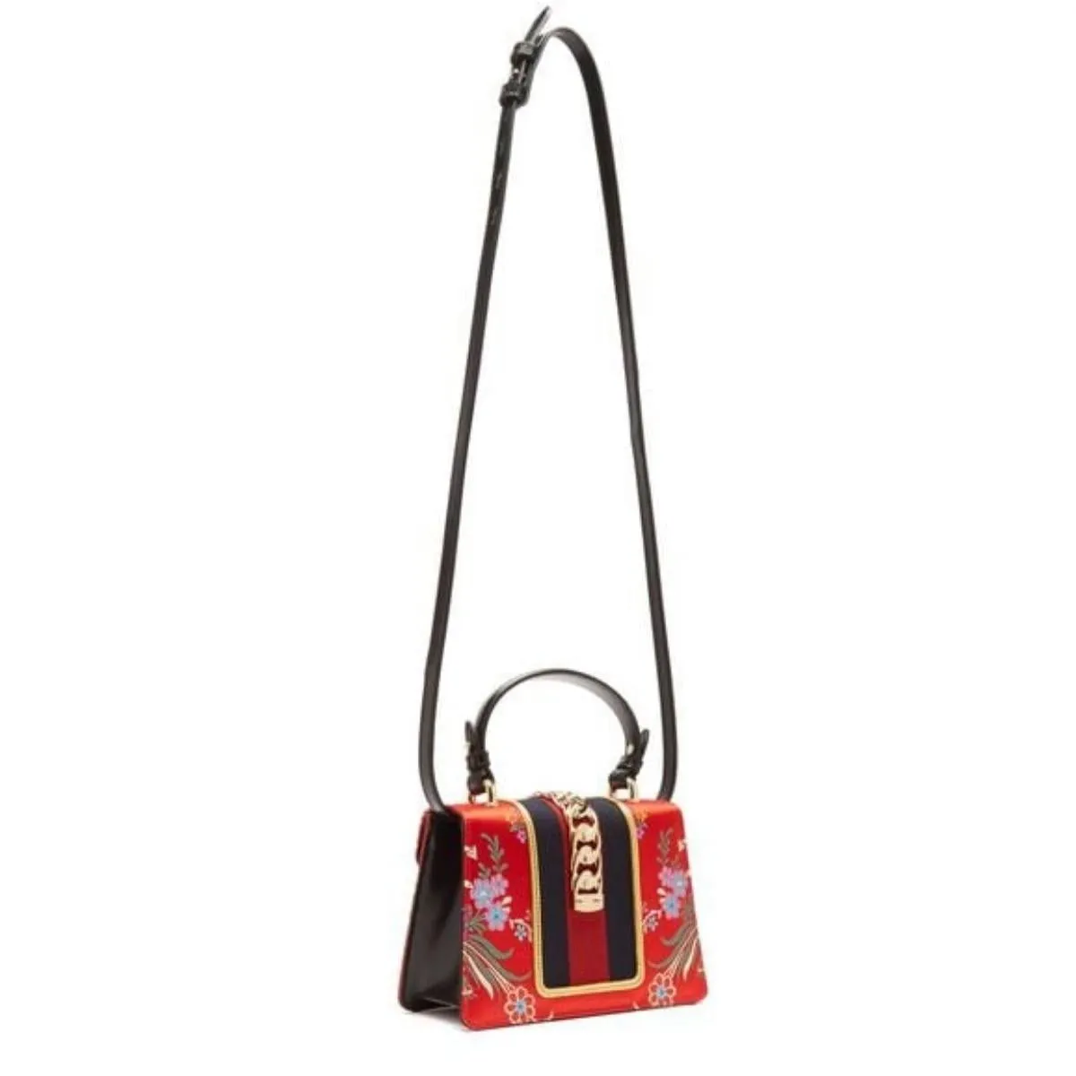 Jacquard Floral Mini Sylvie Top Handle Bag