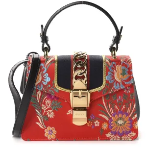 Jacquard Floral Mini Sylvie Top Handle Bag