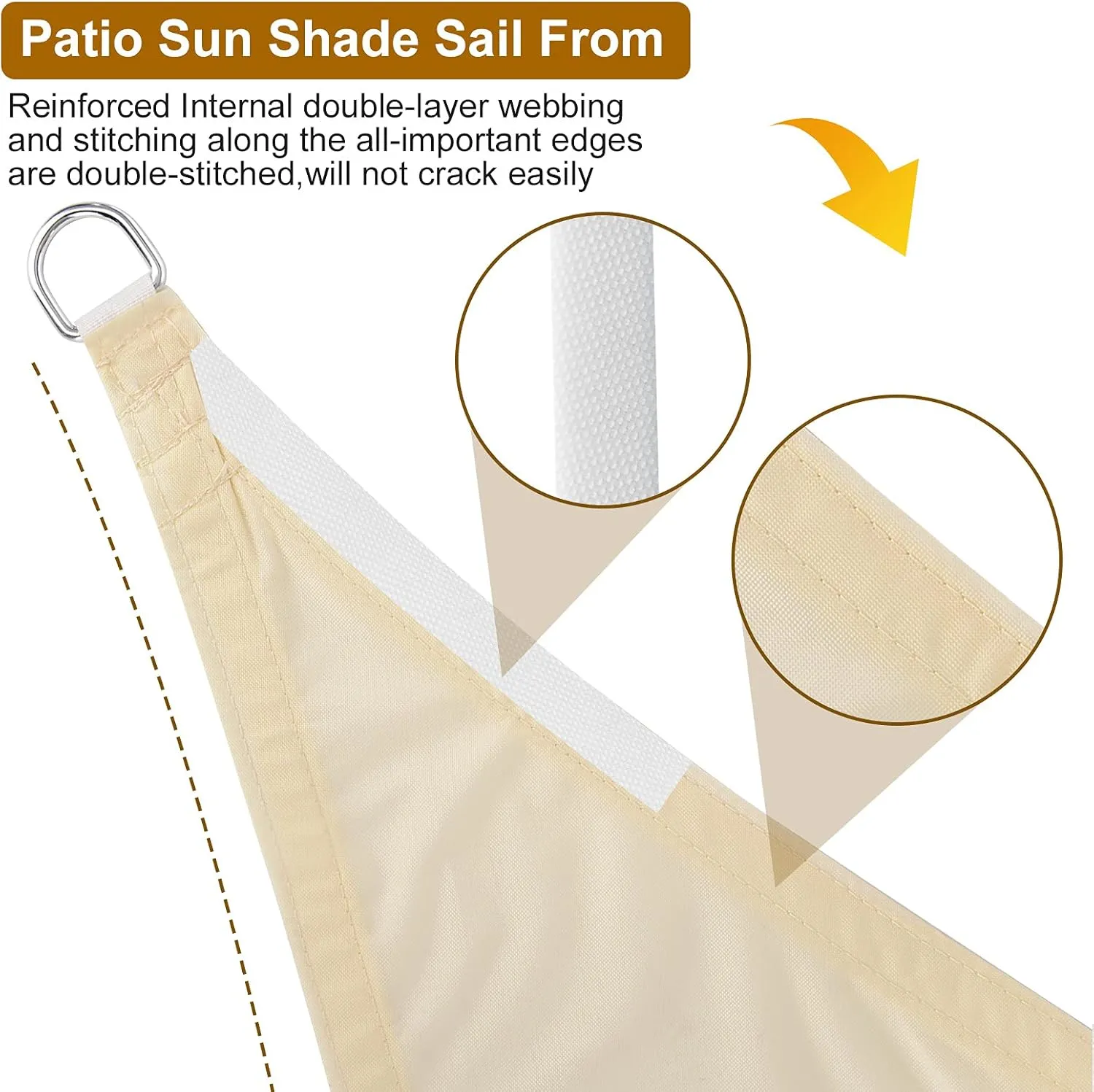 JATIBOSH Rainproof Durability Sun Shade Sail, Balcony Courtyard Rectangle Sunshade Net, Wind and Sun Protection Canopy Heat Insulation, Water Resistance Sail Awning for Garden Outdoor Activities