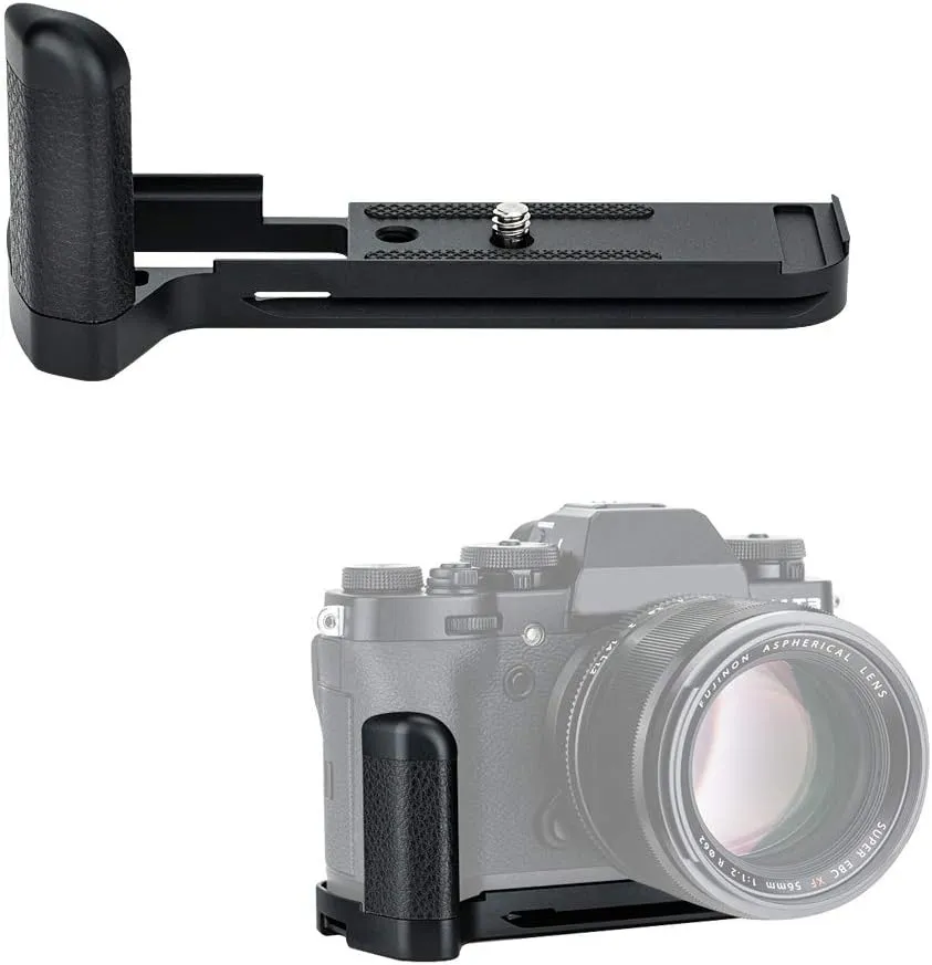 JJC Metal Hand Grip L Bracket Holder for Fujifilm Fuji X-T3 XT3 X-T2 XT2 Camera, Arca Swiss Type Quick Release Plate, Replaces Fujifilm MHG-XT3 MHG-XT2 Handgrip (Not Compatible with X-T4 XT4)