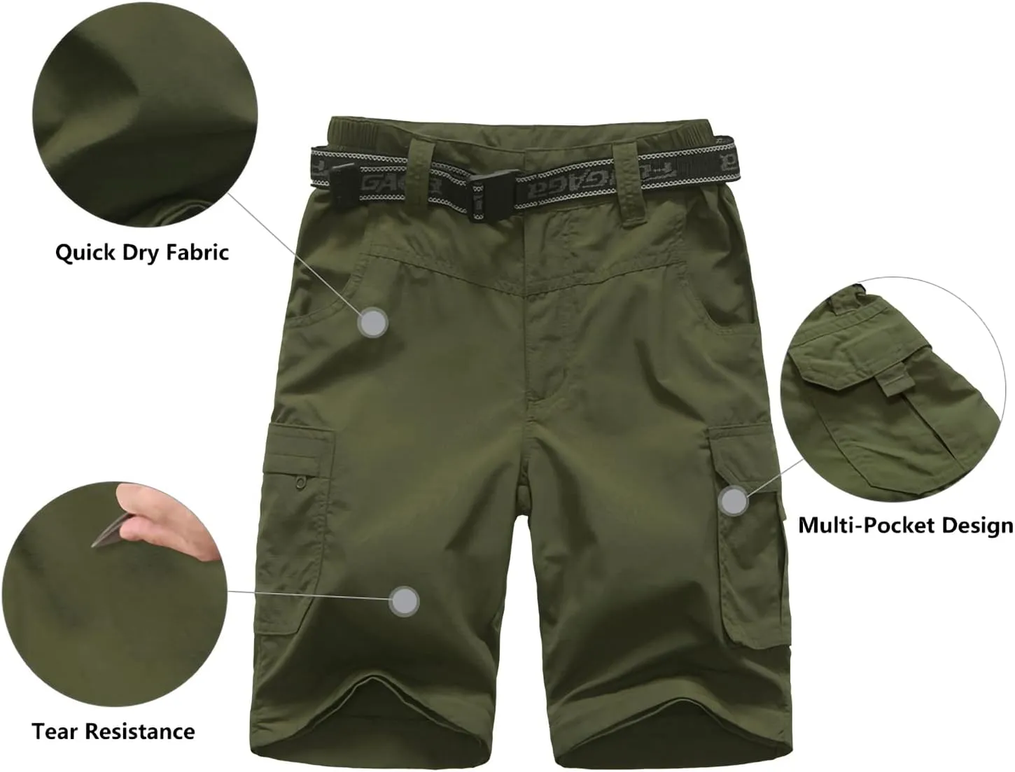 JOMLUN Boy’s Scout Pants Convertible Hiking Quick Dry Zip Off Pants Outdoor Climbing Casual Trouser Kids Youth Cargo Pants