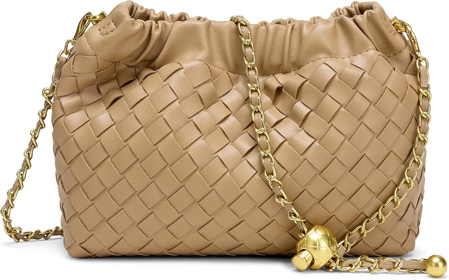 Joryin Woven Women's Crossbody Bag & Evening Purse, Trendy Dumpling Clutch & Hobo Cloud Shoulder Bag Trendy Dumpling Clutch