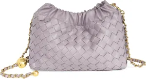 Joryin Woven Women's Crossbody Bag & Evening Purse, Trendy Dumpling Clutch & Hobo Cloud Shoulder Bag Trendy Dumpling Clutch