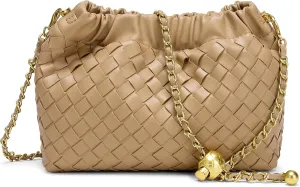 Joryin Woven Women's Crossbody Bag & Evening Purse, Trendy Dumpling Clutch & Hobo Cloud Shoulder Bag Trendy Dumpling Clutch