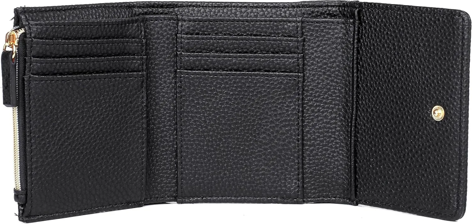 Julia Buxton Solid Pebble Vegan Leather Medium Trifold