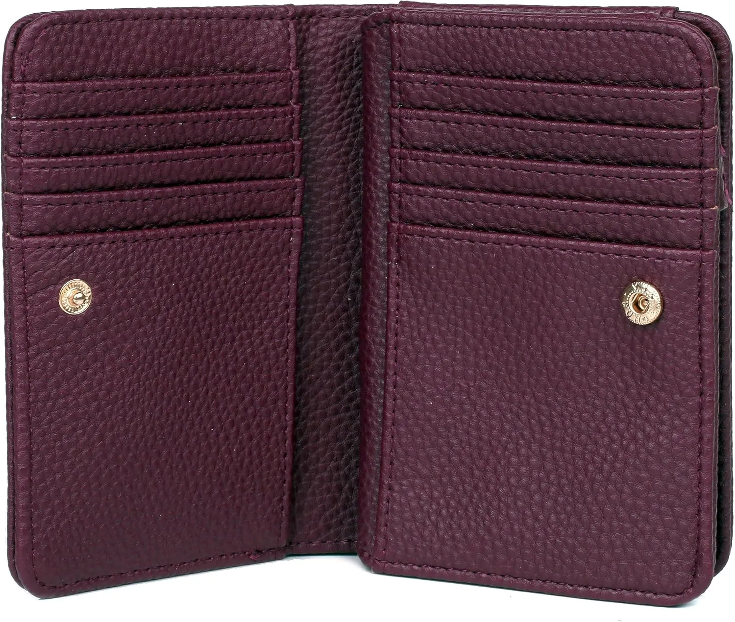 Julia Buxton Solid Pebble Vegan Leather Snap Bi-fold