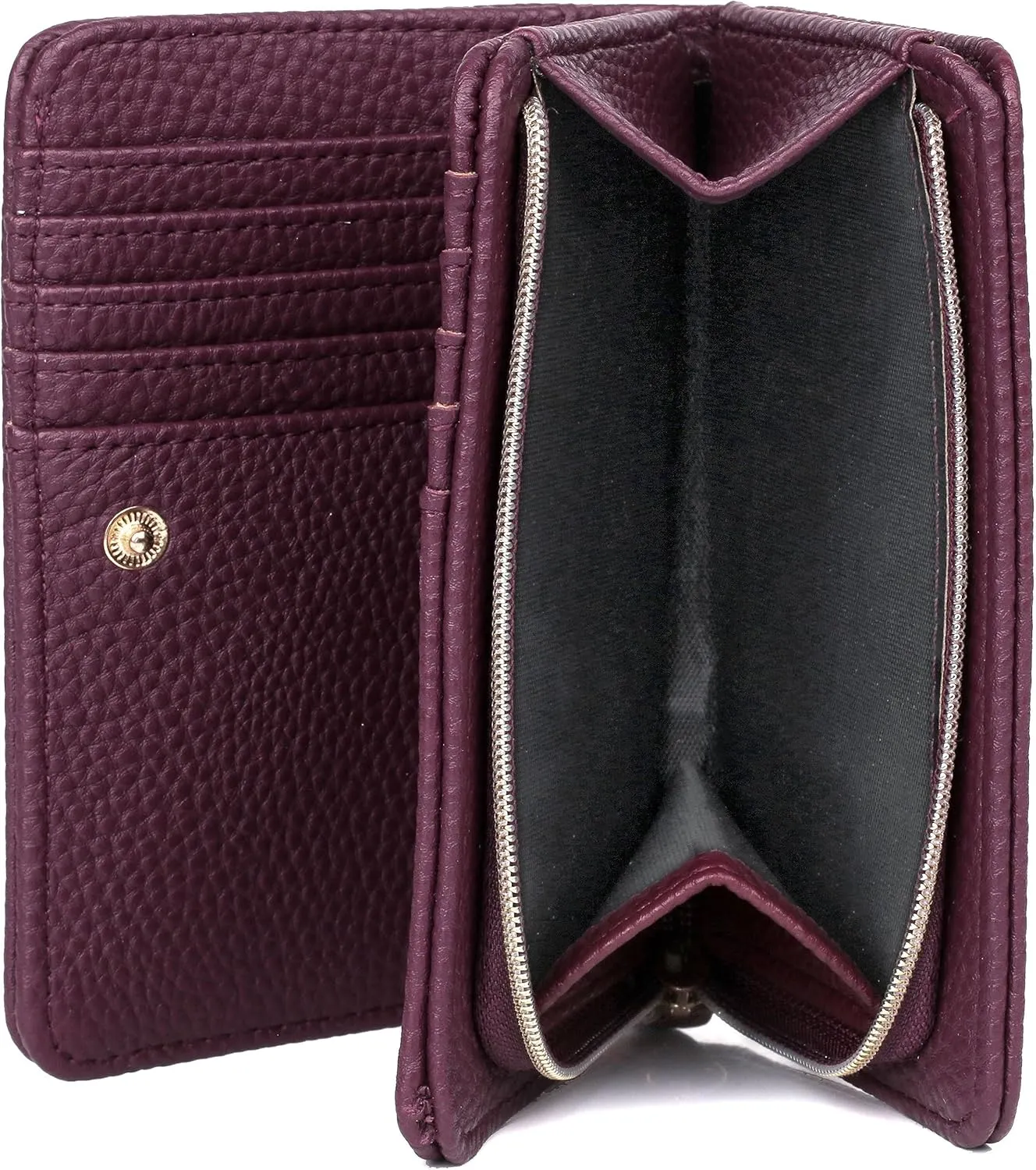 Julia Buxton Solid Pebble Vegan Leather Snap Bi-fold
