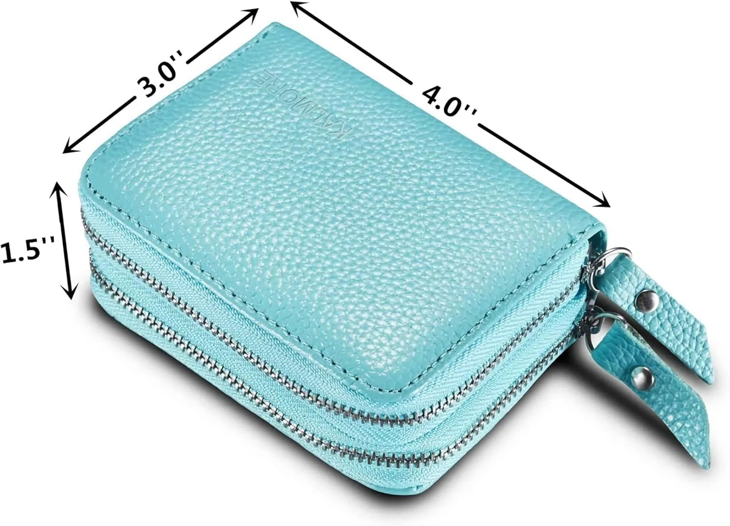 KALMORE Women's Leather RFID Secured Spacious Cute Zipper Card Wallet Small Purse