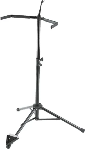 K&M Konig & Meyer 14100.011.55 Double Bass Stand | Adjustable Height & Support Covered Arms | V-Shaped End Pin Base | Compact Fold | For String Bass/Acoustic Guitars | German Made Black