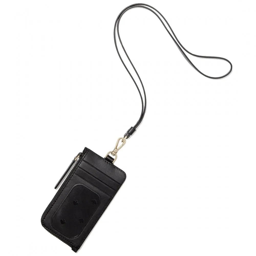 Kate Spade Jae Card Case Lanyard in Black