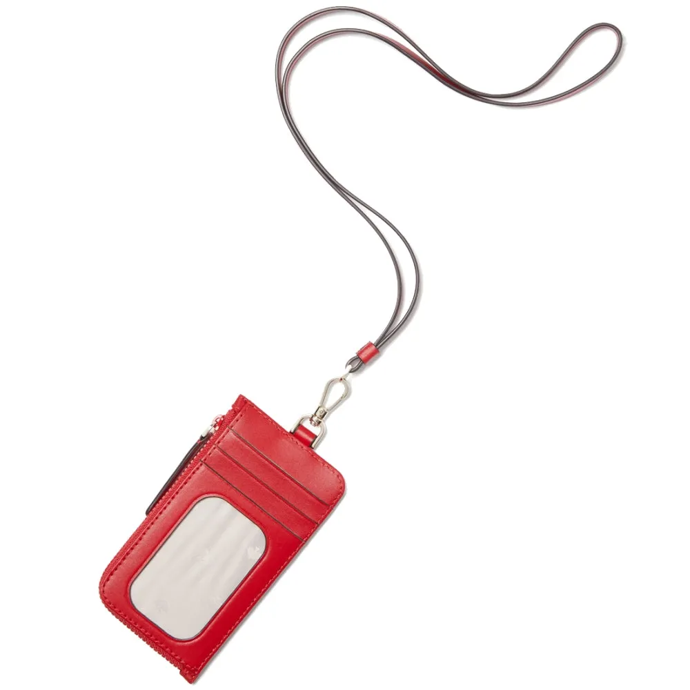 Kate Spade Jae Card Case Lanyard in Favorite Red