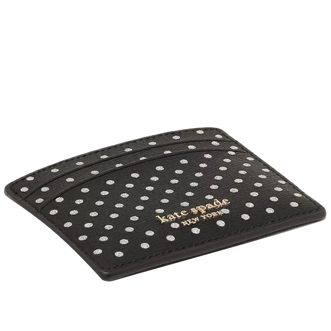 Kate Spade Spencer Metallic Dot Cardholder in Black Multi k4548