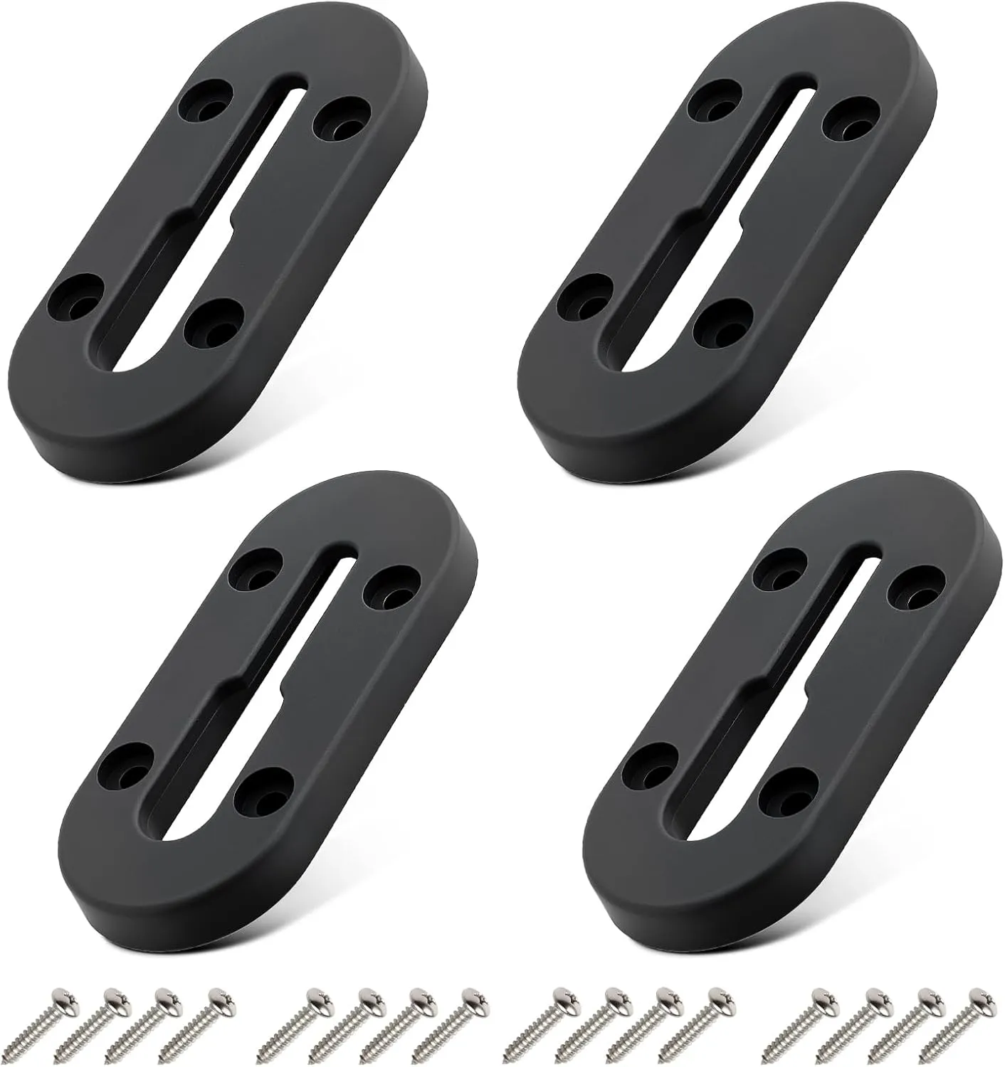 Kayak Track Mount, Kayak Rail Track Mount, Kayak Gear Track Accessories, Kayak Low Profile Track for Fishing Rod Holder, Cup Holder, Paddle Holders, Anchor Cleats (4 in, 4 Holes, 4 Pieces)