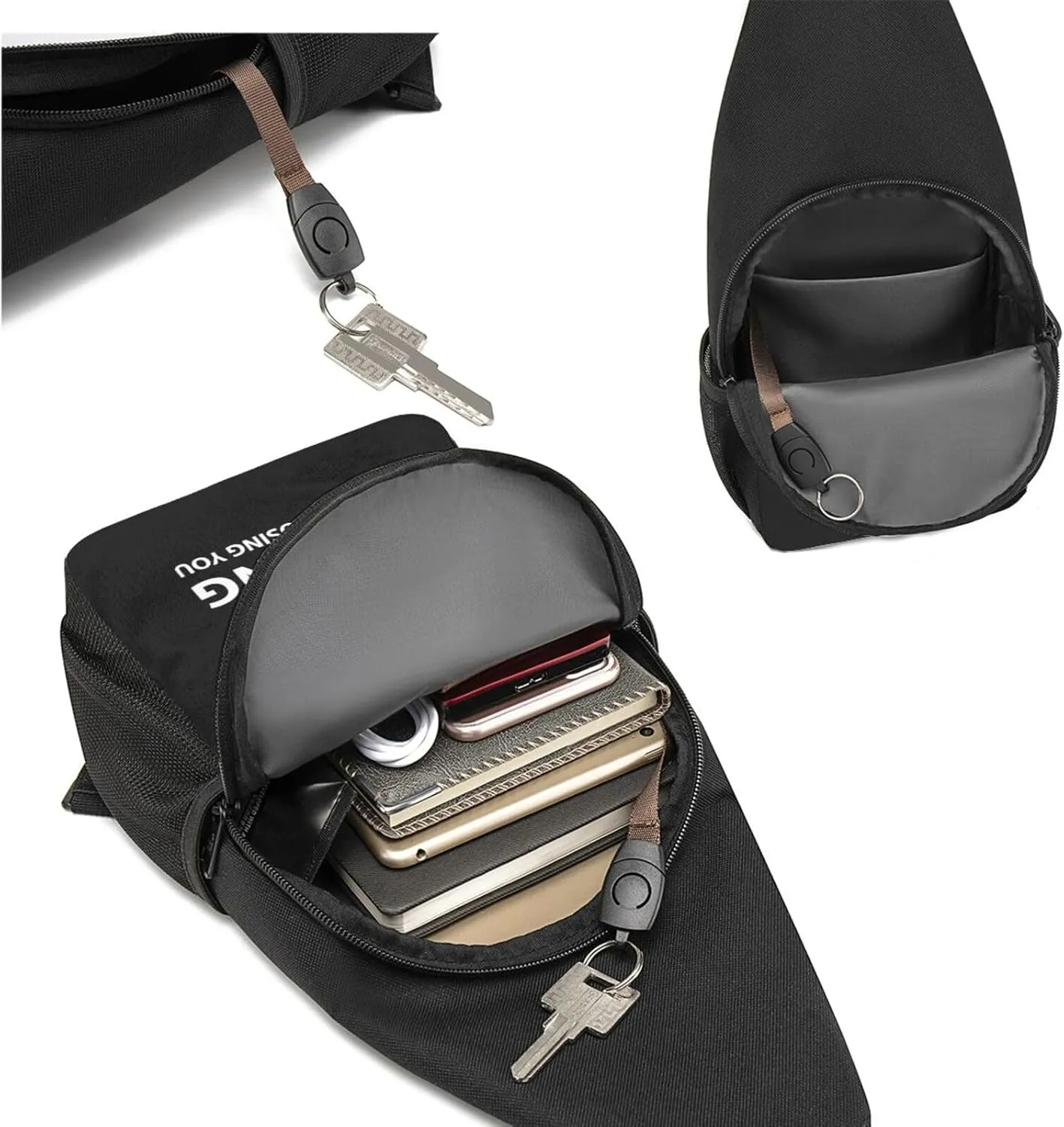 Keep Talking Im Diagnosing You Unisex Chest Bag Lightweight Crossbody Shoulder Bag Travel Pocket Black