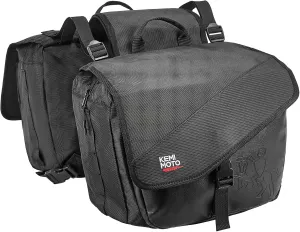 KEMIMOTO Motorcycle Saddlebags, 40L Large Capacity Detachable Side Saddle Bags Motorcycle Panniers Bags with Protective Cover Universal Motorcycle Luggage Bag, Black